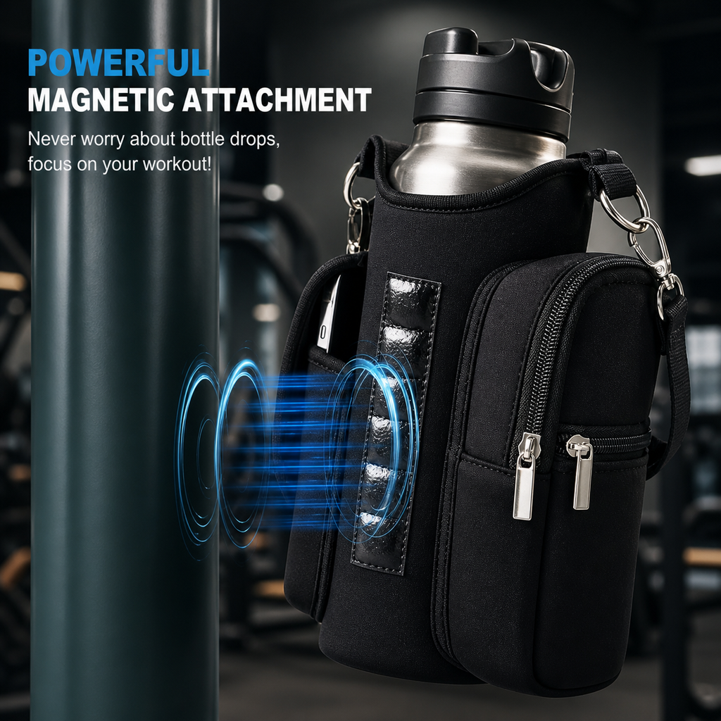 Magnetic Gym Bag with Water Bottle Holder