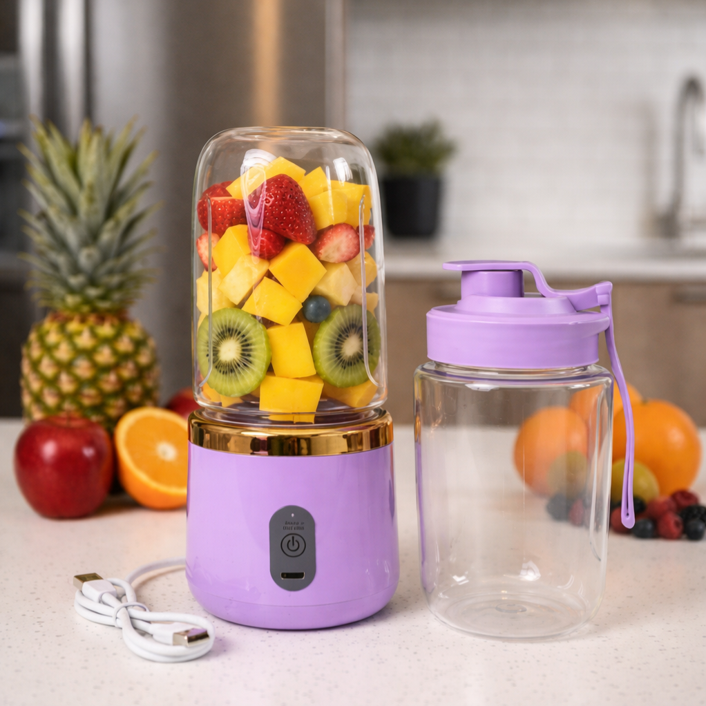 Portable USB Rechargeable Mini Juicer Blender with travel bottle